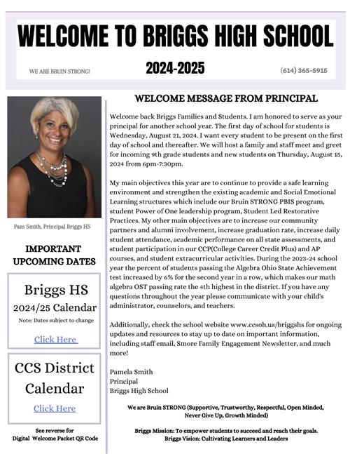 Revised Principal Welcome Letter
